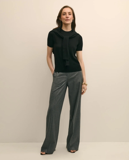 Ultimate Merino Wool Short-Sleeve Sweater Shell, image 2