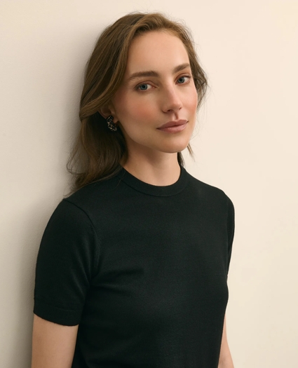 Ultimate Merino Wool Short-Sleeve Sweater Shell, image 3