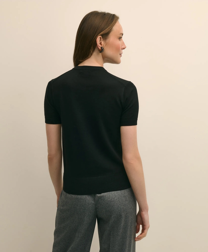 Ultimate Merino Wool Short-Sleeve Sweater Shell, image 4