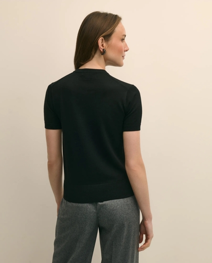Ultimate Merino Wool Short-Sleeve Sweater Shell, image 4