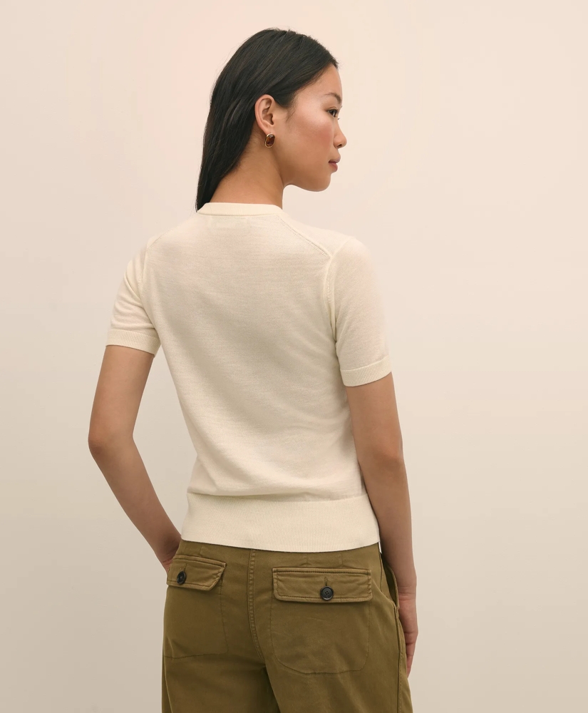Ultimate Merino Wool Short-Sleeve Sweater Shell, image 4