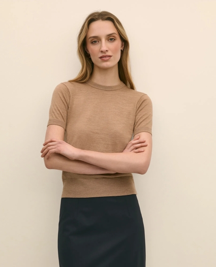 Ultimate Merino Wool Short-Sleeve Sweater Shell, image 1
