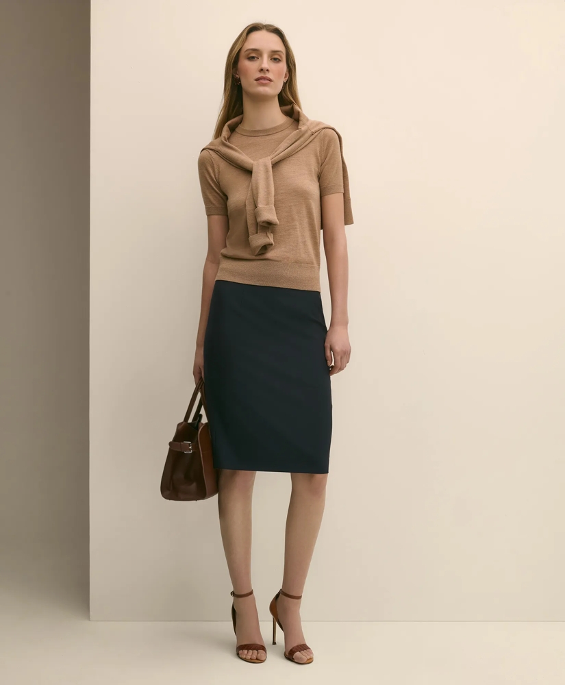 Ultimate Merino Wool Short-Sleeve Sweater Shell, image 2