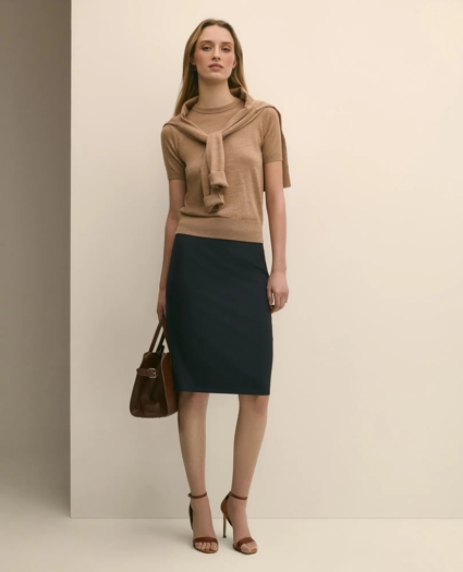 Ultimate Merino Wool Short-Sleeve Sweater Shell, image 2