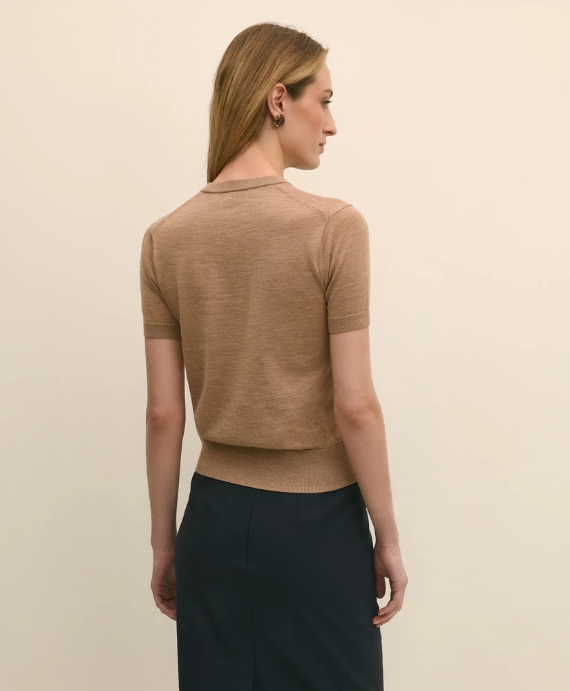 Ultimate Merino Wool Short-Sleeve Sweater Shell, image 4