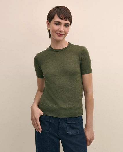 Ultimate Merino Wool Short-Sleeve Sweater Shell, image 1