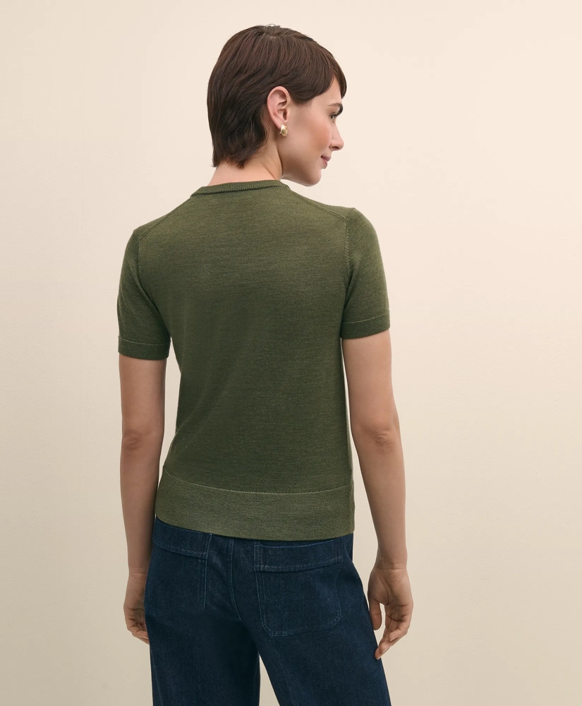 Ultimate Merino Wool Short-Sleeve Sweater Shell, image 4