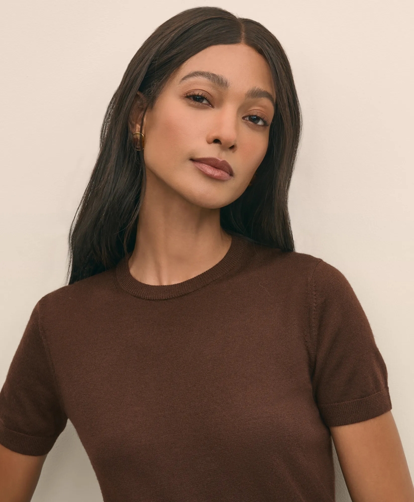 Ultimate Merino Wool Short-Sleeve Sweater Shell, image 3
