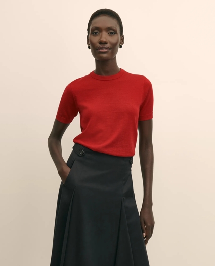 Ultimate Merino Wool Short-Sleeve Sweater Shell, image 1