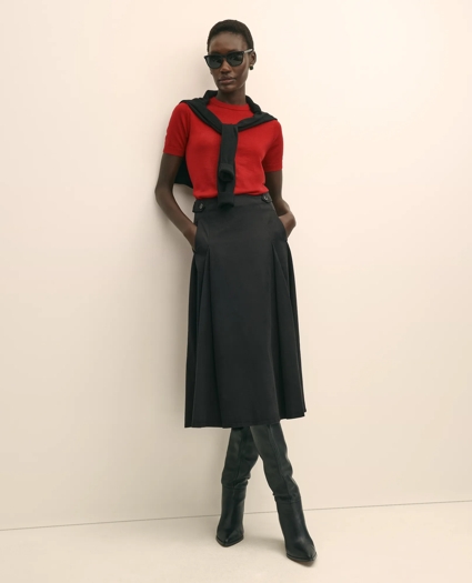 Ultimate Merino Wool Short-Sleeve Sweater Shell, image 2