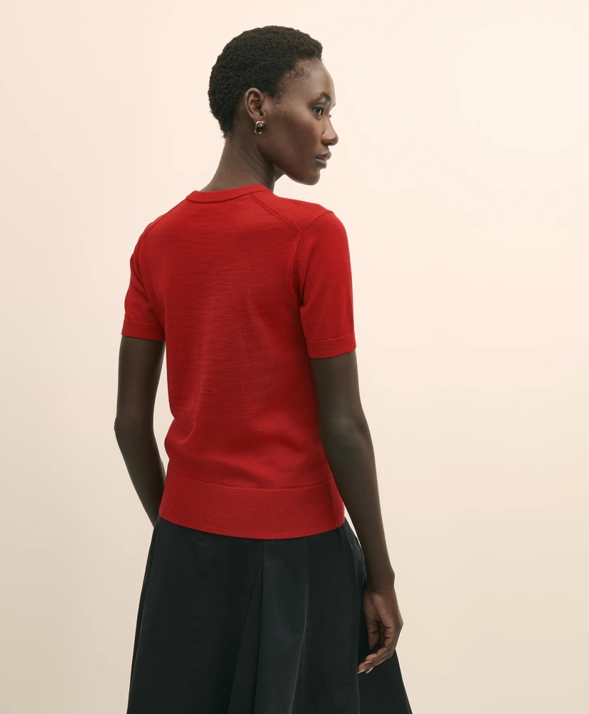 Ultimate Merino Wool Short-Sleeve Sweater Shell, image 4