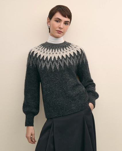 Alpaca-Wool Blend Fair Isle  Sweater, image 1