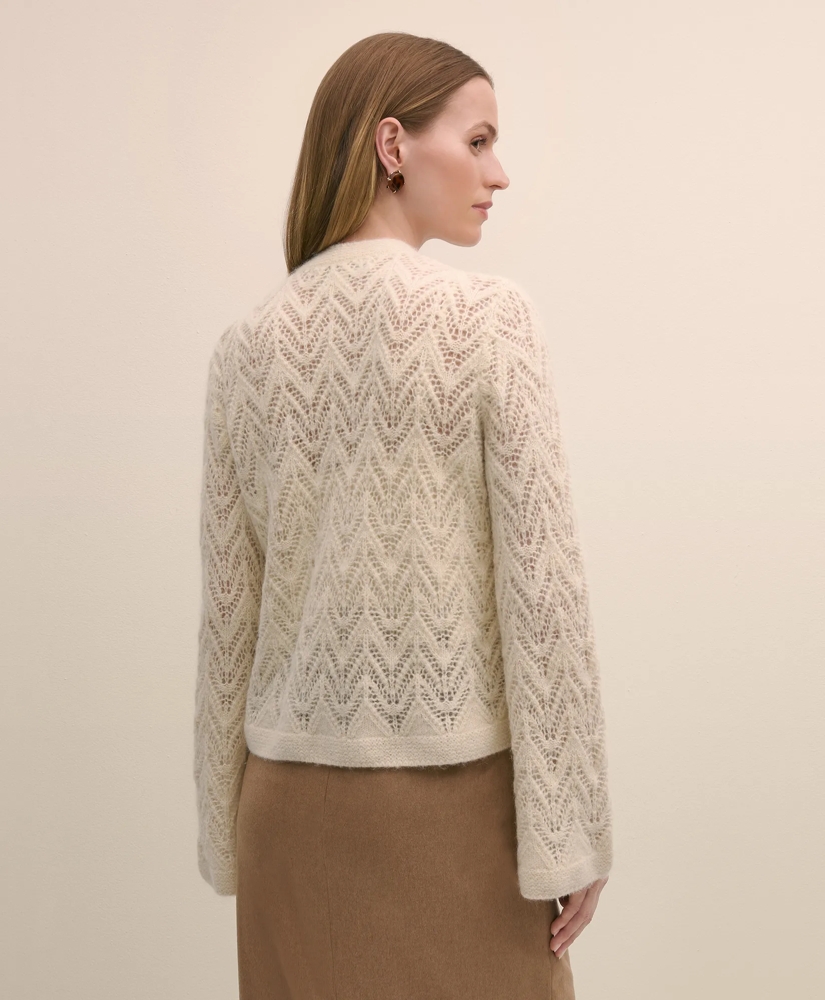 Alpaca-Wool Blend Pointelle Bell-Sleeve Sweater, image 4