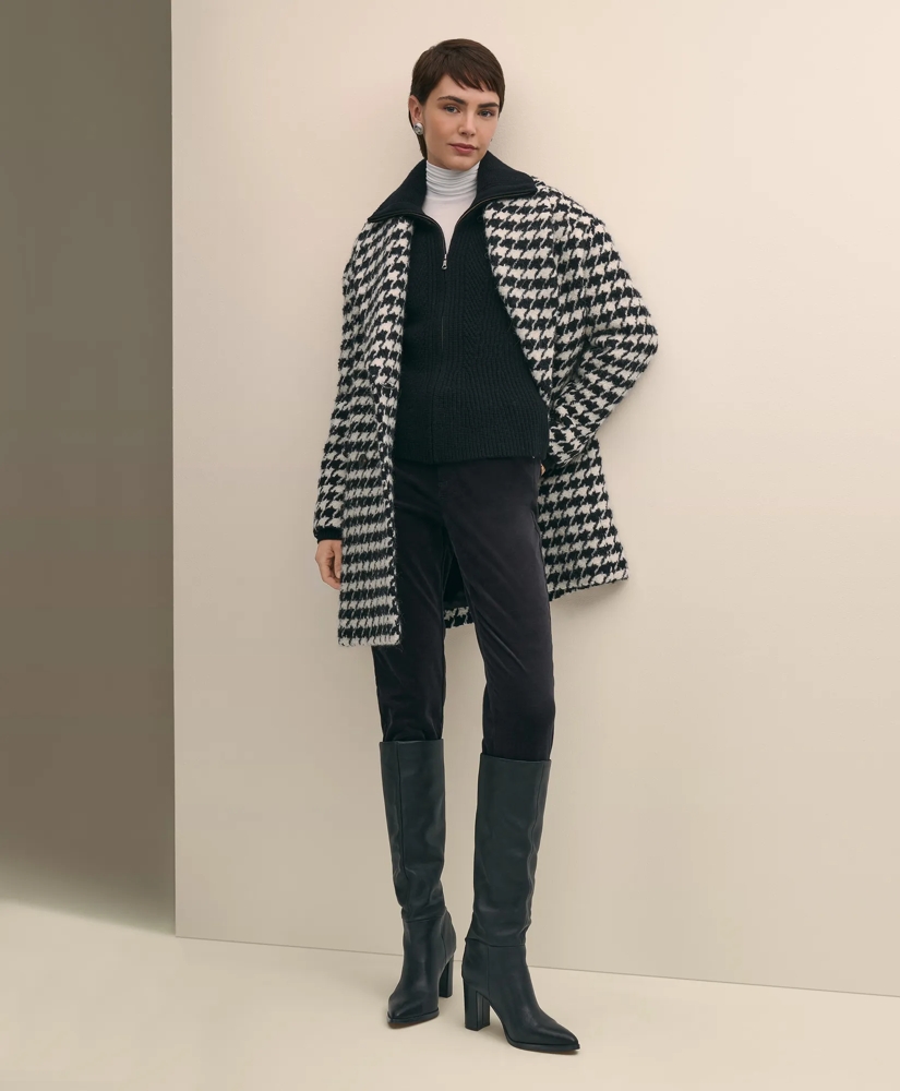 Merino Wool Blend Peplum Zip Cardigan, image 2