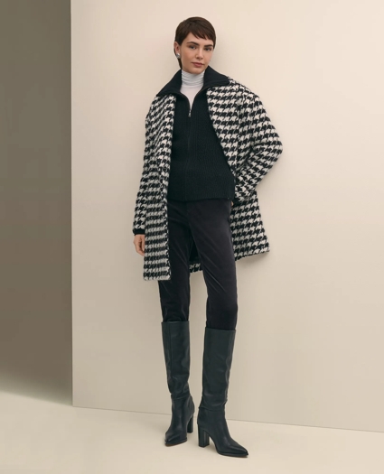 Merino Wool Blend Peplum Zip Cardigan, image 2