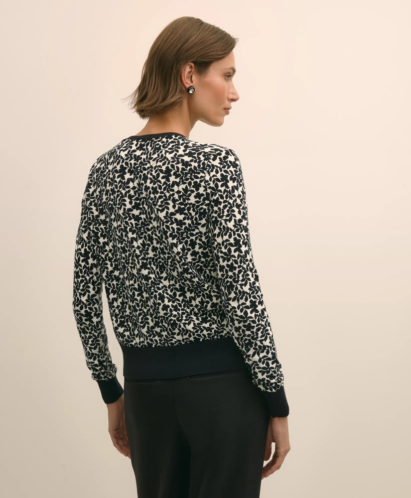 Leaf Print Cotton Cardigan, image 4
