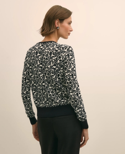 Leaf Print Cotton Cardigan, image 4