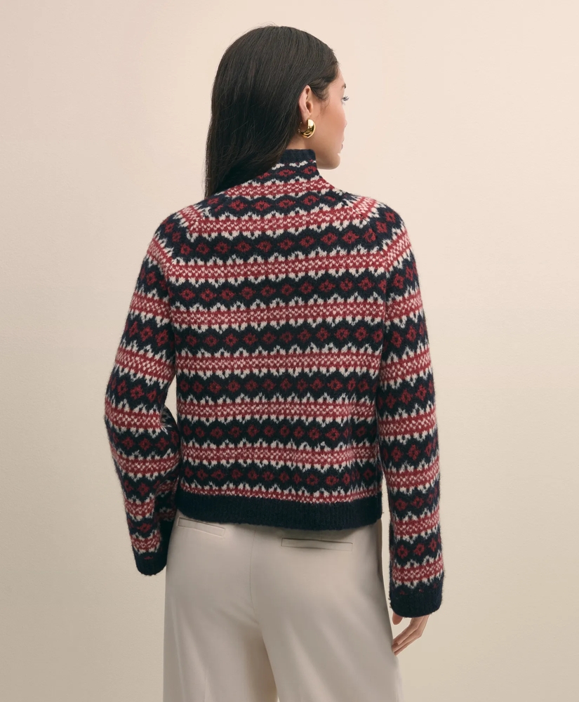 Wool Blend Funnel-Neck Fair Isle Sweater, image 4
