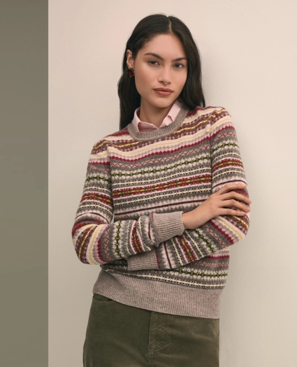 Lambswool Fair Isle Crewneck Sweater, image 1