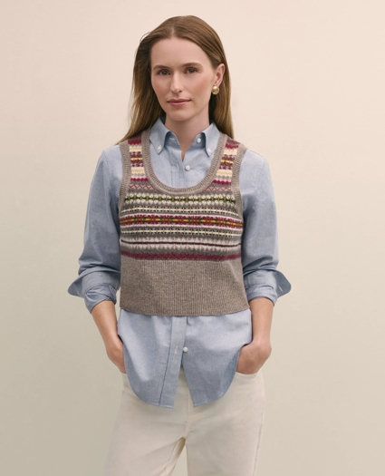 Lambswool Fair Isle Sweater Vest, image 2