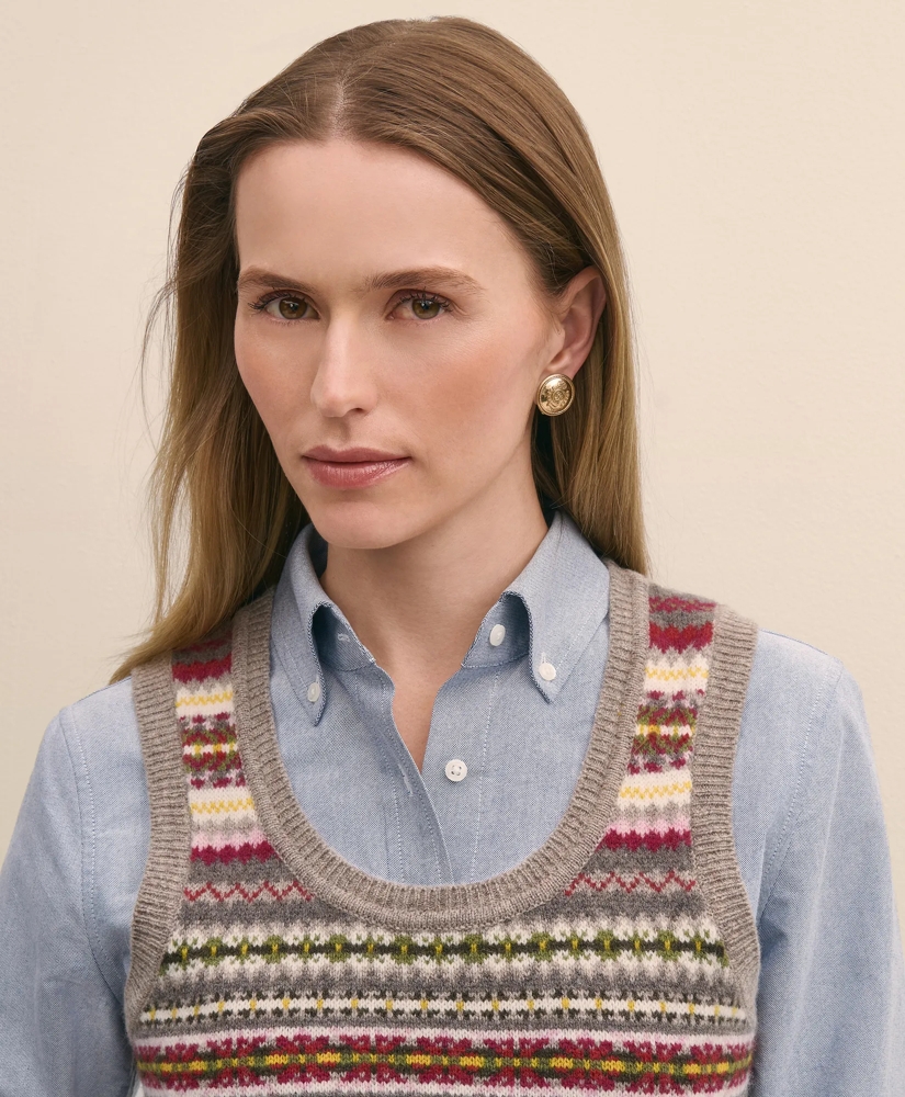Lambswool Fair Isle Sweater Vest, image 3
