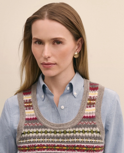 Lambswool Fair Isle Sweater Vest, image 3