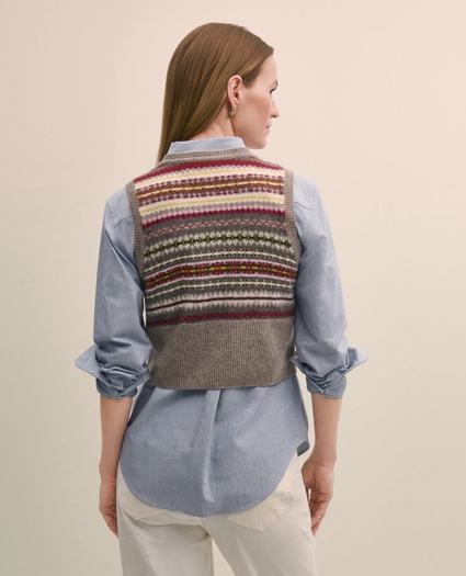 Lambswool Fair Isle Sweater Vest, image 4