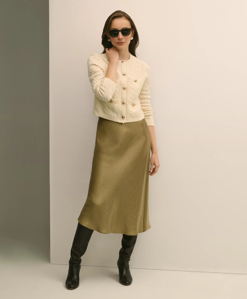 Merino Wool-Cashmere Blend Cable-Knit Cardigan, image 2