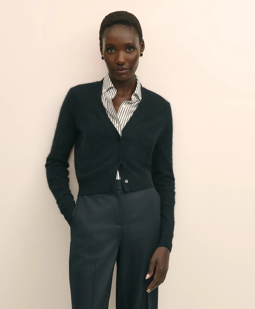 Wool-Cashmere Blend Cropped Cardigan, image 2