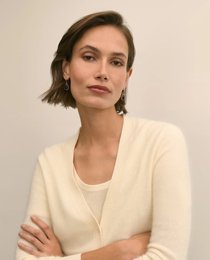 Wool-Cashmere Blend Cropped Cardigan, image 3