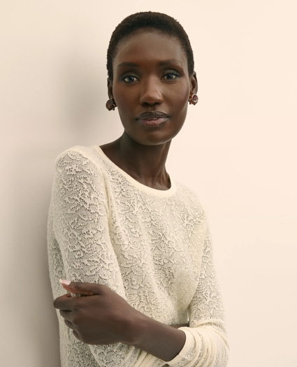 Merino Wool Lace Sweater, image 1