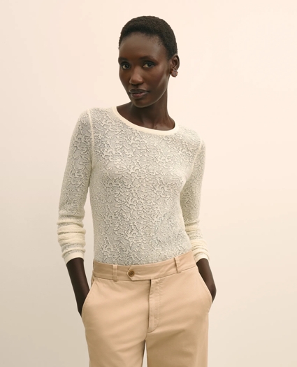 Merino Wool Lace Sweater, image 3