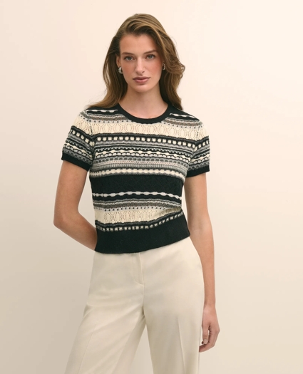 Merino Wool Pointelle Sweater Shell, image 1