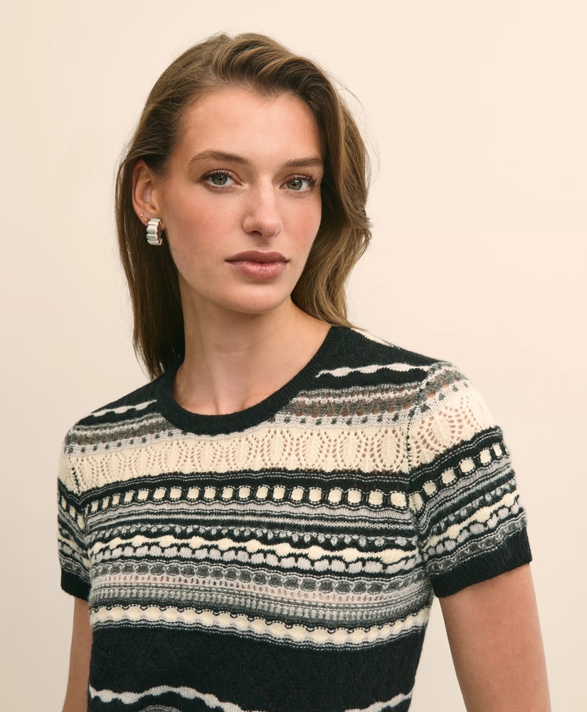 Merino Wool Pointelle Sweater Shell, image 3