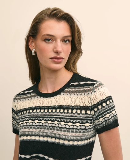 Merino Wool Pointelle Sweater Shell, image 3