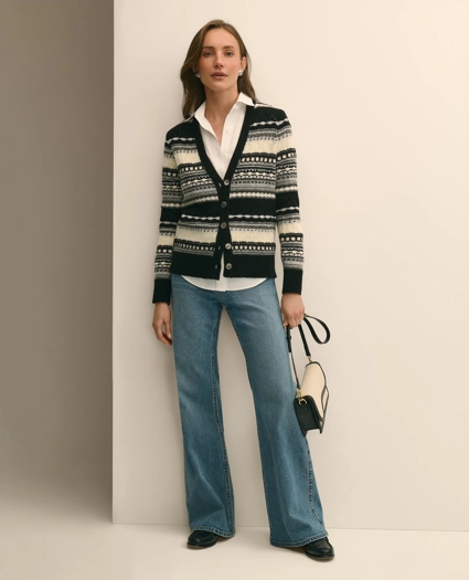 Merino Wool Pointelle Cardigan, image 2