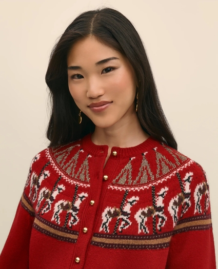 Women's Lunar New Year Merino-Wool-Blend Cardigan, image 3