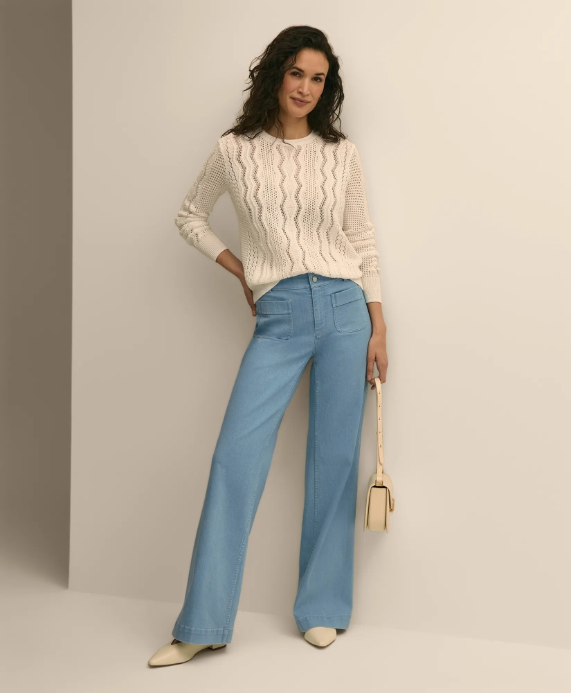 Cotton Cable-Knit Cropped Sweater, image 2