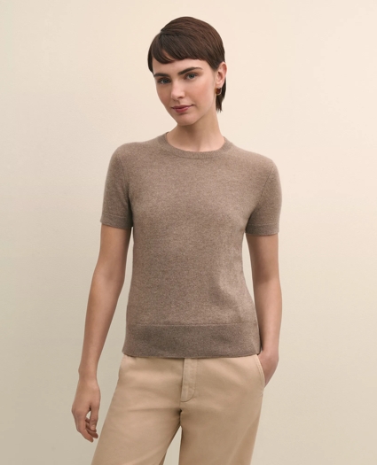Cashmere Short-Sleeve Shell, image 1