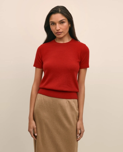 Cashmere Short-Sleeve Shell, image 1
