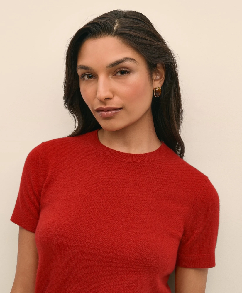 Cashmere Short-Sleeve Shell, image 3