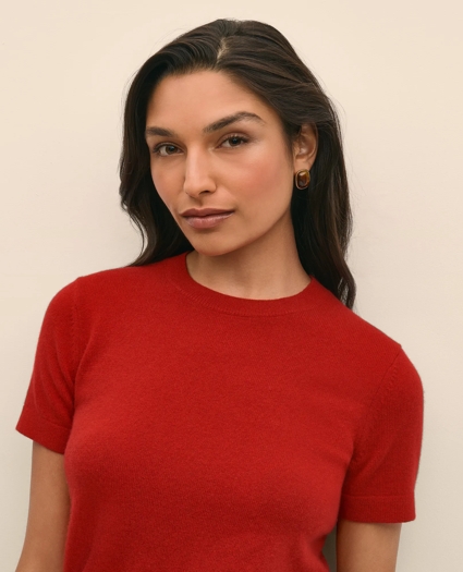 Cashmere Short-Sleeve Shell, image 3