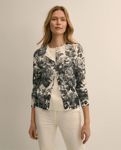 Cotton Floral Cardigan, image 1
