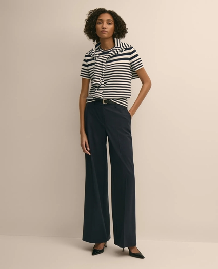 Supima&reg; Cotton Variegated Stripe Short-Sleeve Sweater Shell, image 4