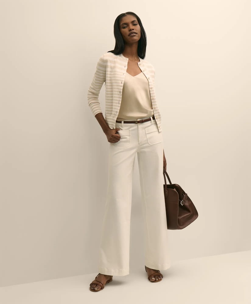 Supima&reg; Cotton Variegated Stripe Cardigan, image 2