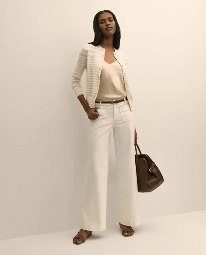 Supima&reg; Cotton Variegated Stripe Cardigan, image 2