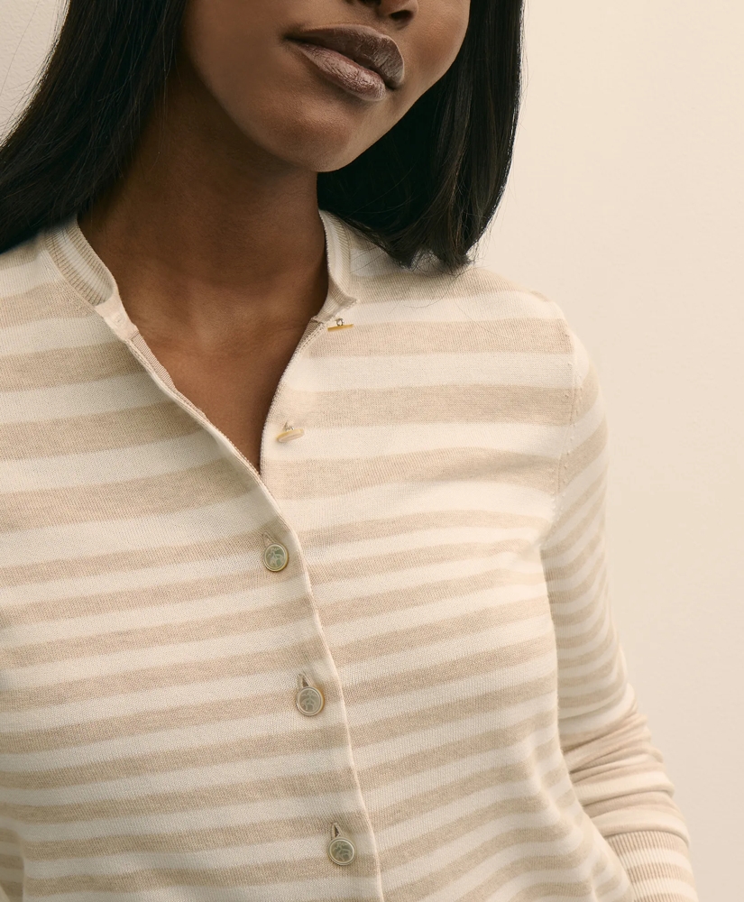 Supima&reg; Cotton Variegated Stripe Cardigan, image 3