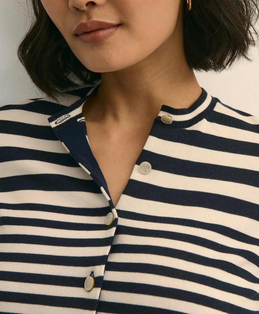 Supima&reg; Cotton Variegated Stripe Cardigan, image 3