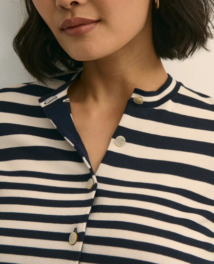 Supima&reg; Cotton Variegated Stripe Cardigan, image 3