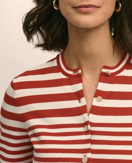 Supima&reg; Cotton Variegated Stripe Cardigan, image 3